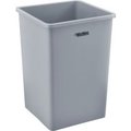Global Equipment Square Plastic Trash Container, Garbage Can - 35 Gallon Gray XDL-130B